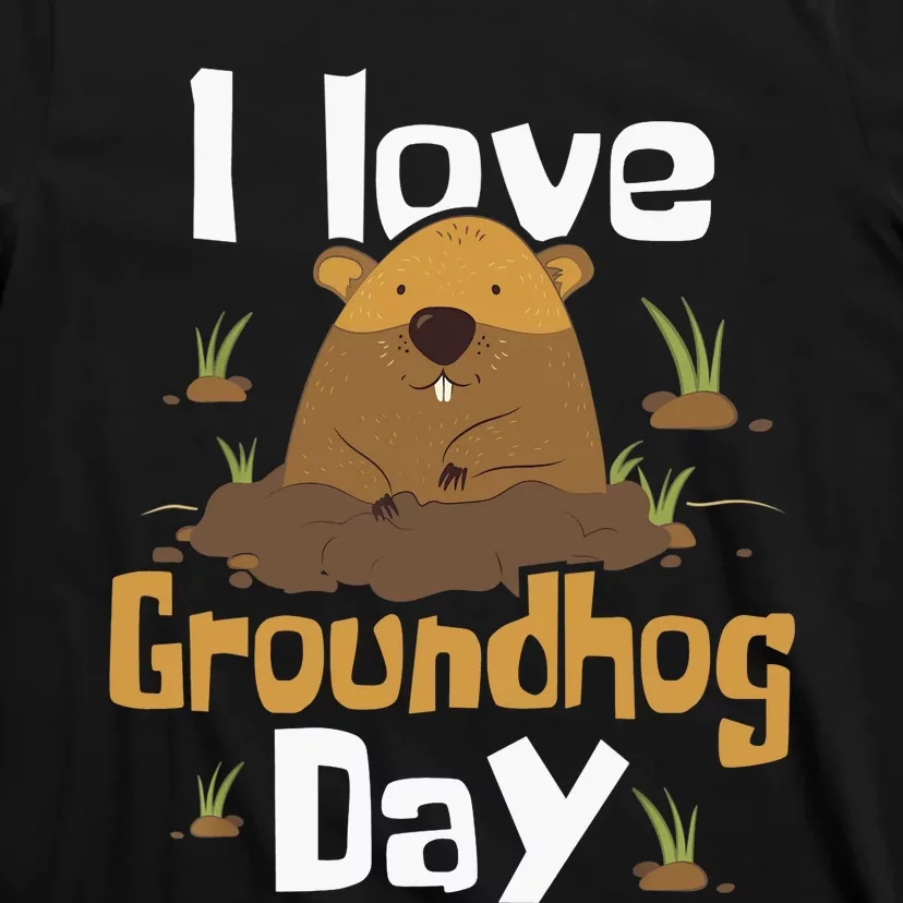 I Love Groundhog Day Funny Woodchuck Groundhog Day T-Shirt