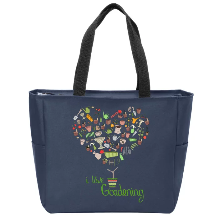 I Love Gardening Potted Bush Of Gardening Zip Tote Bag