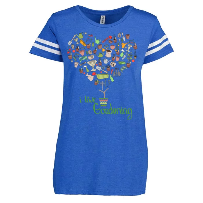 I Love Gardening Potted Bush Of Gardening Enza Ladies Jersey Football T-Shirt