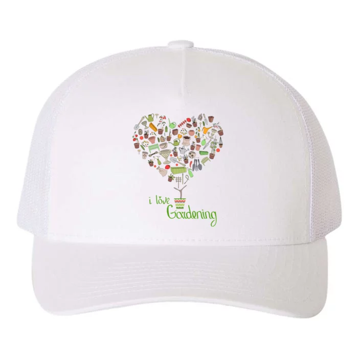 I Love Gardening Potted Bush Of Gardening Yupoong Adult 5-Panel Trucker Hat