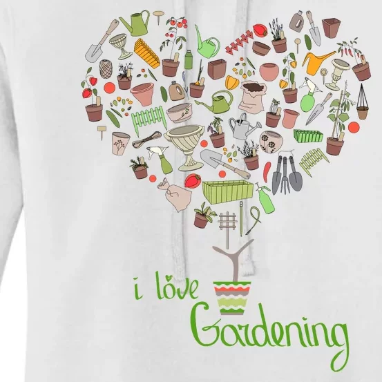 I Love Gardening Potted Bush Of Gardening Women's Pullover Hoodie