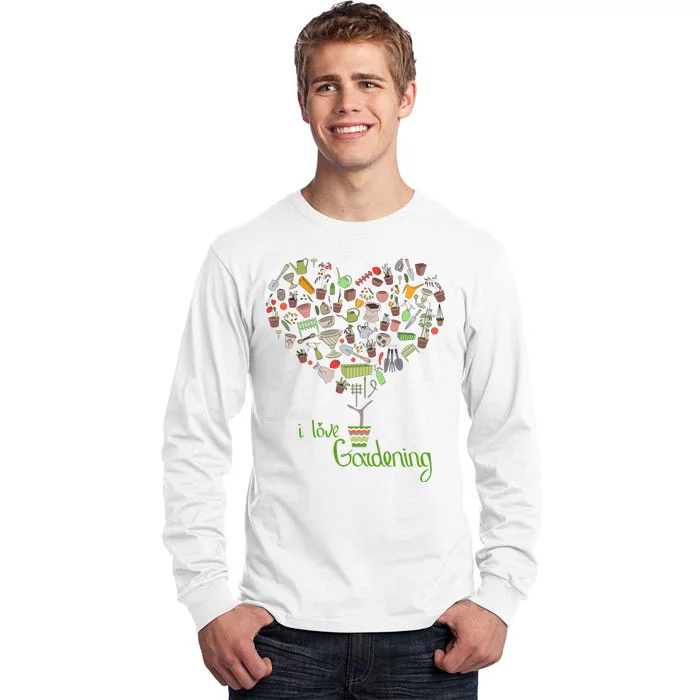 I Love Gardening Potted Bush Of Gardening Tall Long Sleeve T-Shirt