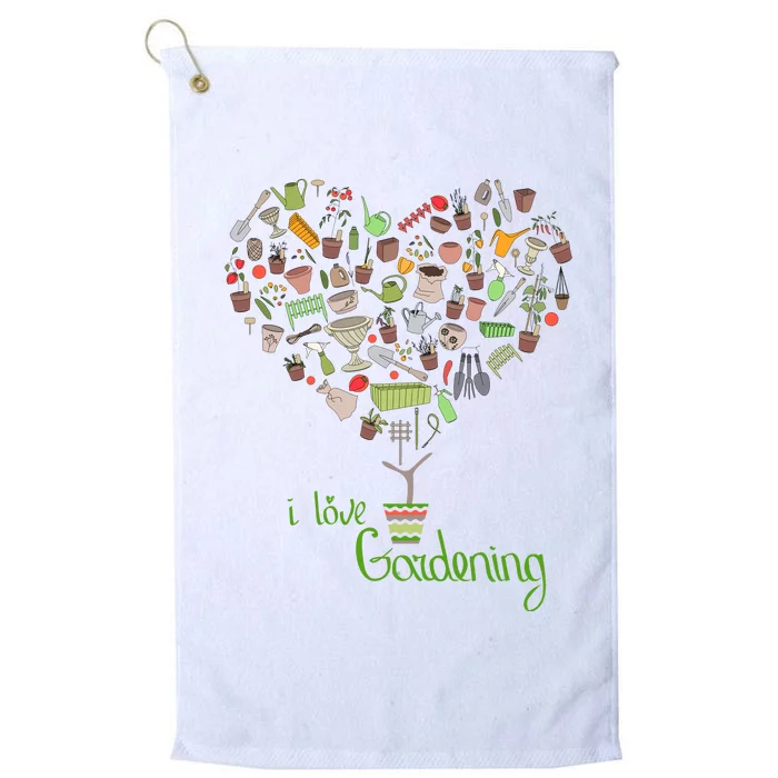 I Love Gardening Potted Bush Of Gardening Platinum Collection Golf Towel