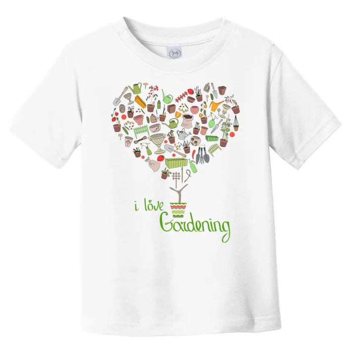 I Love Gardening Potted Bush Of Gardening Toddler T-Shirt