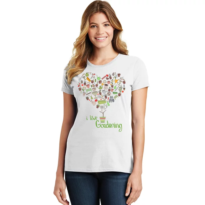 I Love Gardening Potted Bush Of Gardening Women's T-Shirt