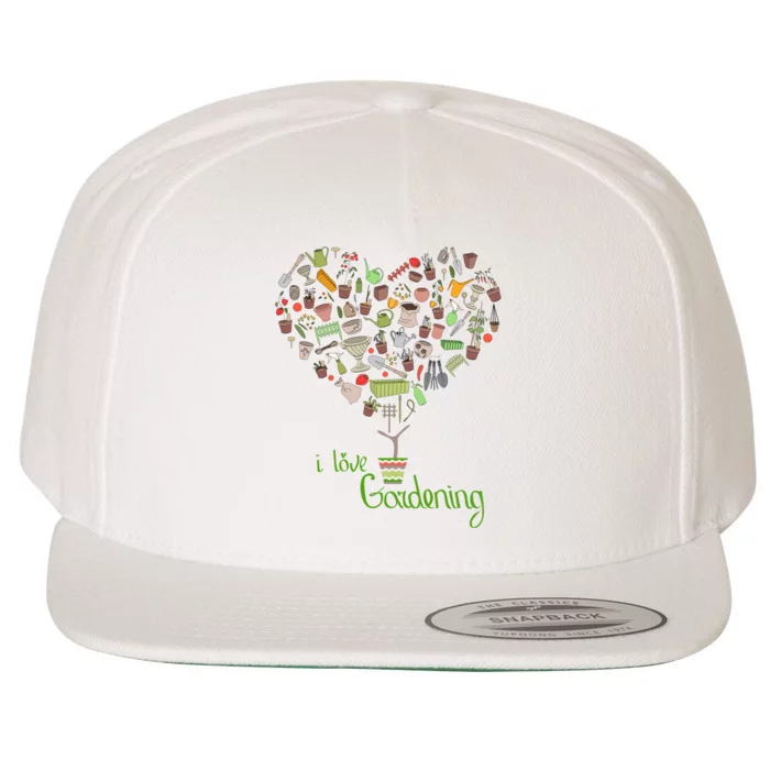 I Love Gardening Potted Bush Of Gardening Wool Snapback Cap