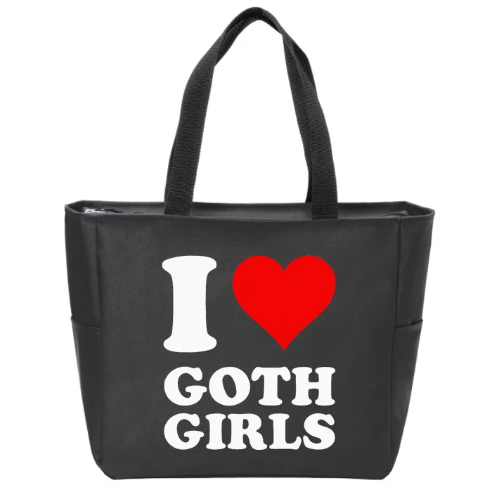 I Love Goth Zip Tote Bag