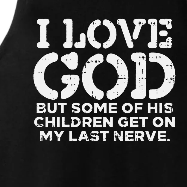 I Love God But Funny Jesus Christ Religious Christian Gift Ladies Tri-Blend Wicking Tank