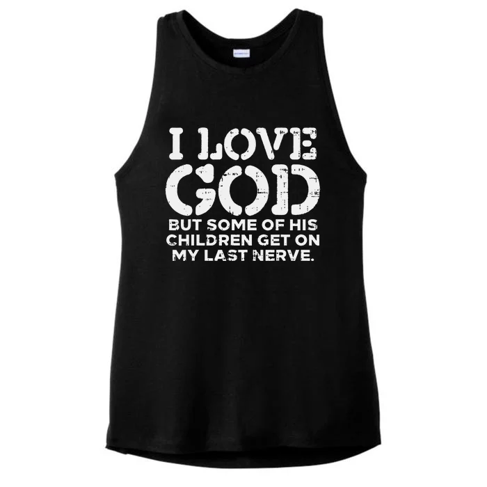 I Love God But Funny Jesus Christ Religious Christian Gift Ladies Tri-Blend Wicking Tank