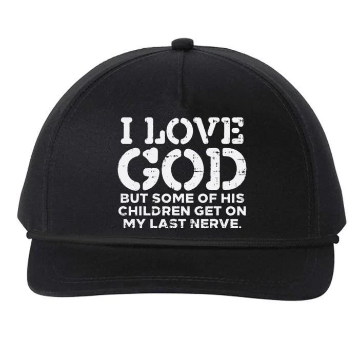 I Love God But Funny Jesus Christ Religious Christian Gift Snapback Five-Panel Rope Hat