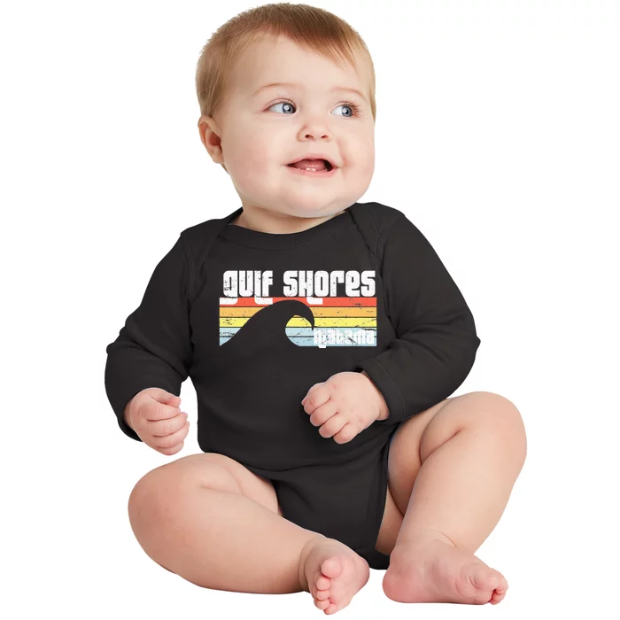 I Love Gulf Shores Alabama Al Gulf Coast Orange Beach Baby Long Sleeve Bodysuit