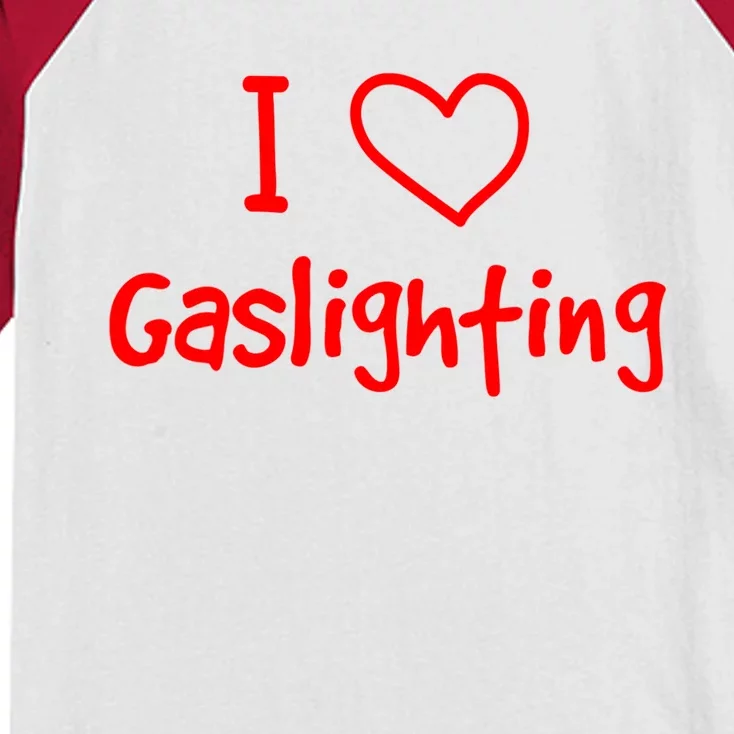 I Love Gaslighting, Gaslighting Is Not Real Kids Colorblock Raglan Jersey