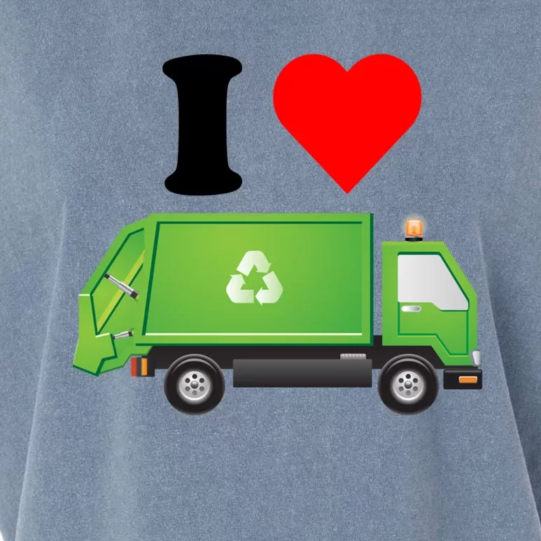 I Love Garbage Truck Lover Recycling Heart Valentines Day Funny Gift Garment-Dyed Women's Muscle Tee