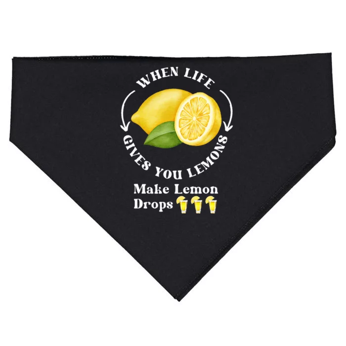 If Life Gives You Lemons Make Lemon Drops Funny USA-Made Doggie Bandana