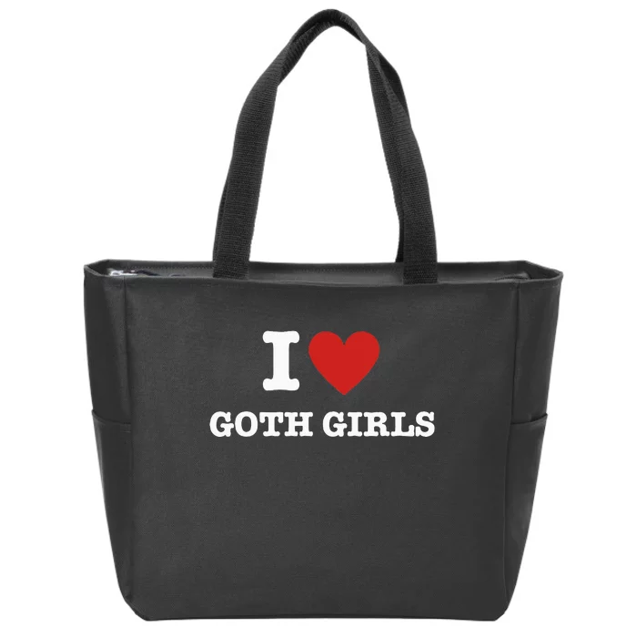 I Love Goth Zip Tote Bag