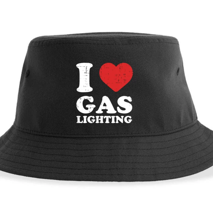 I Love Gaslighting I Heart Gaslighting Funny Gaslight Sustainable Bucket Hat