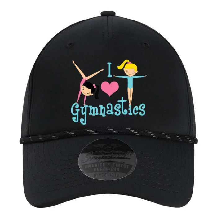 I Love Gymnastics TShirt Performance The Dyno Cap