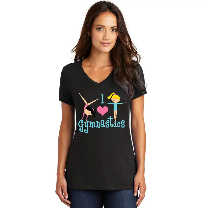 I Love Gymnastics TShirt Women's V-Neck T-Shirt