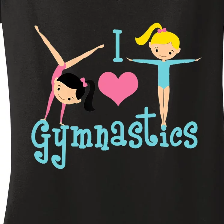 I Love Gymnastics TShirt Women's V-Neck T-Shirt