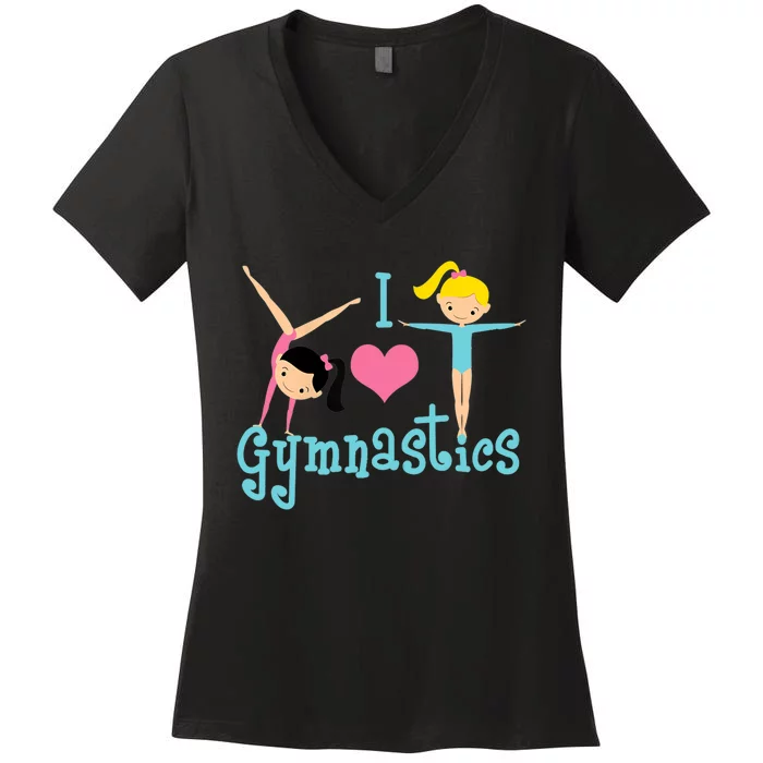 I Love Gymnastics TShirt Women's V-Neck T-Shirt