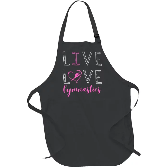 I Love Gymnastics Full-Length Apron With Pocket