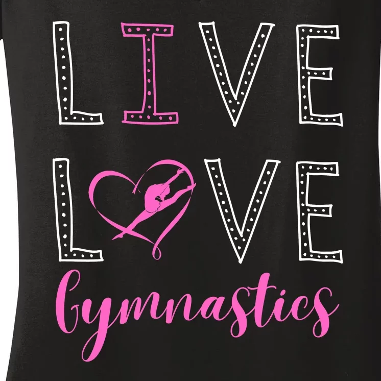 I Love Gymnastics Women's V-Neck T-Shirt