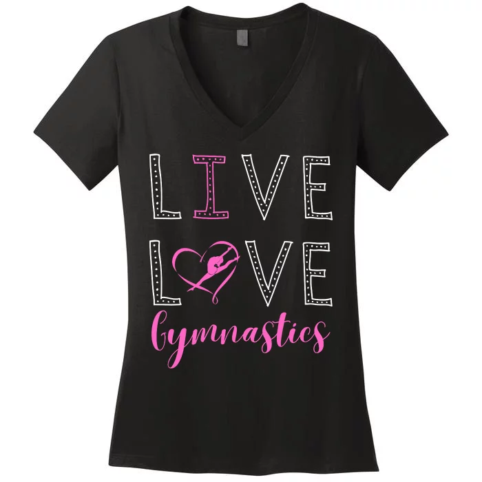 I Love Gymnastics Women's V-Neck T-Shirt