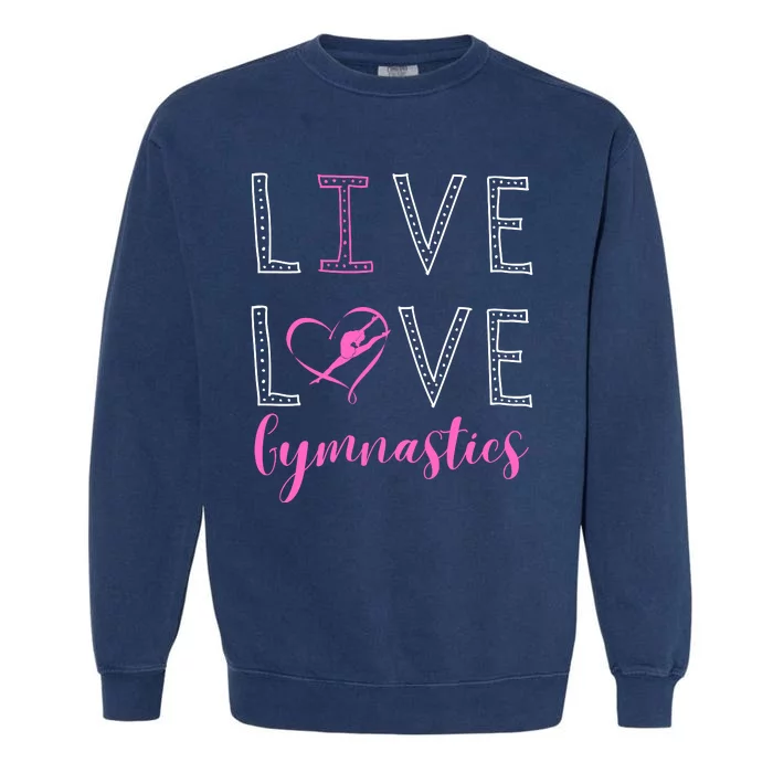 I Love Gymnastics Garment-Dyed Sweatshirt