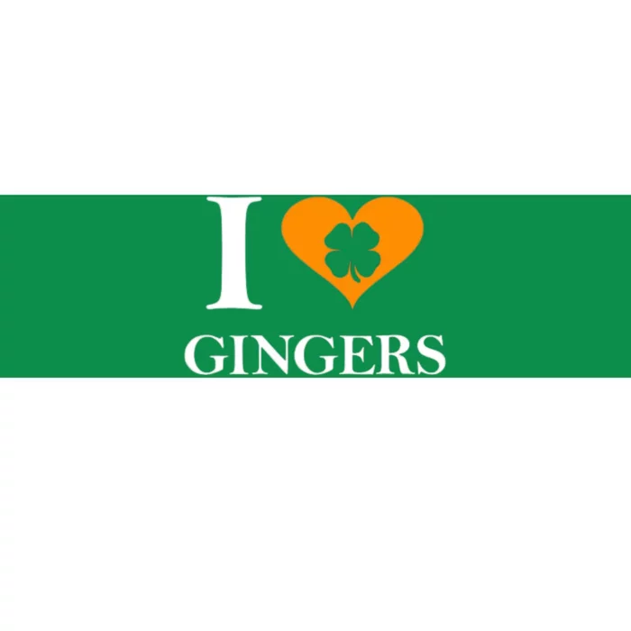 I Love Gingers Heart Shamrock Redhead Lover Bumper Sticker