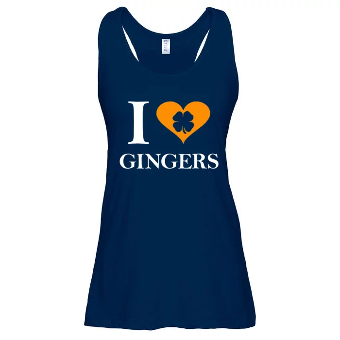 I Love Gingers Heart Shamrock Redhead Lover Ladies Essential Flowy Tank