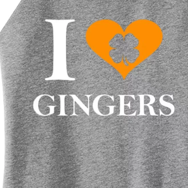 I Love Gingers Heart Shamrock Redhead Lover Women’s Perfect Tri Rocker Tank