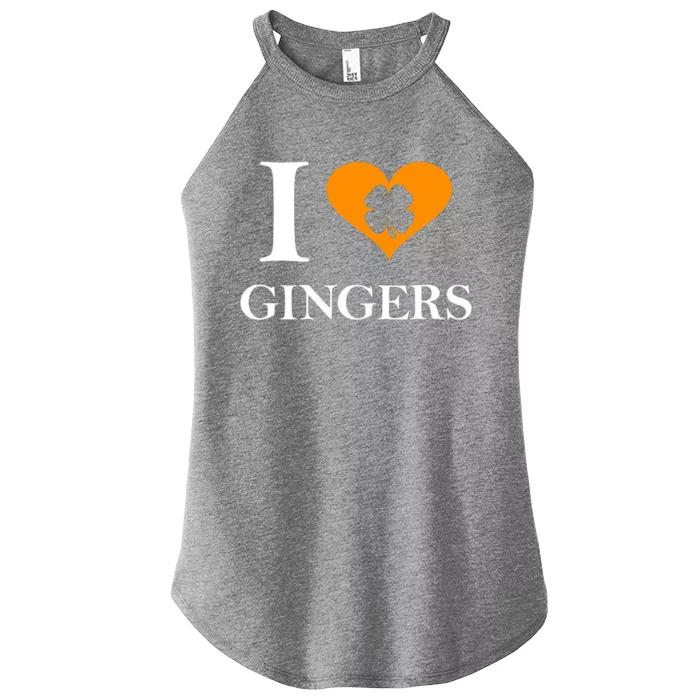 I Love Gingers Heart Shamrock Redhead Lover Women’s Perfect Tri Rocker Tank