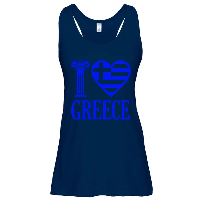 I Love Greece Ladies Essential Flowy Tank