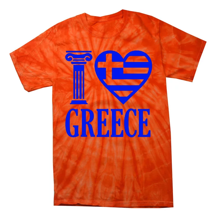 I Love Greece Tie-Dye T-Shirt