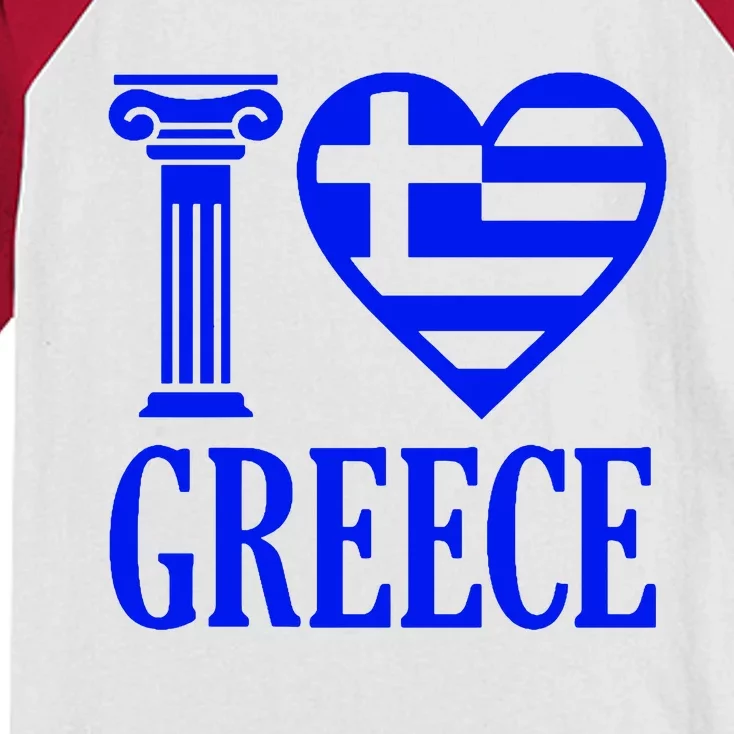 I Love Greece Kids Colorblock Raglan Jersey