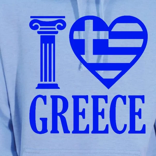 I Love Greece Unisex Surf Hoodie