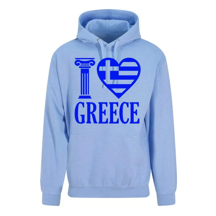 I Love Greece Unisex Surf Hoodie