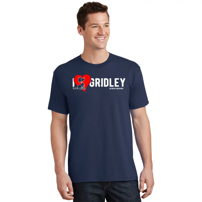 I Love Gridley The Aussiedoodle Cartoon Dog Heart Design T-Shirt