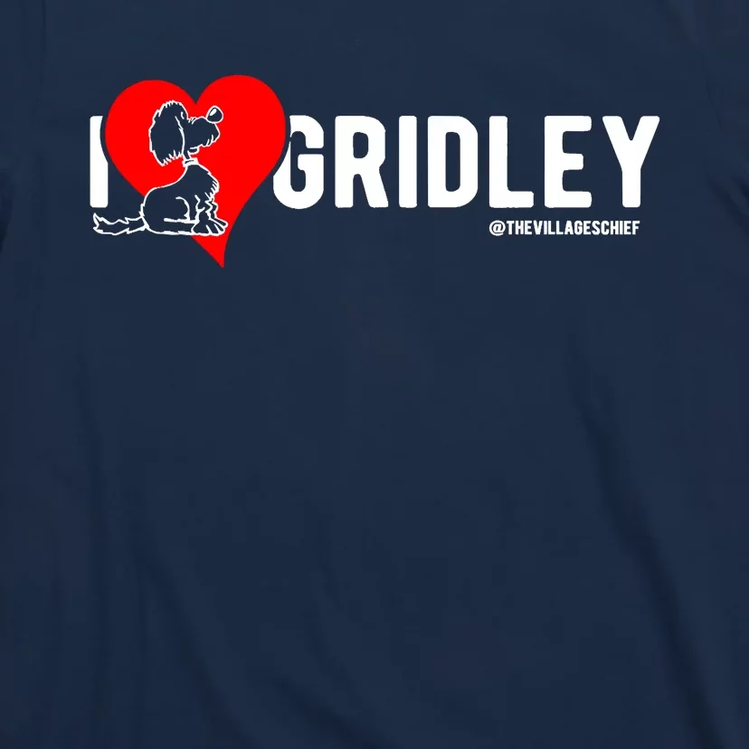 I Love Gridley The Aussiedoodle Cartoon Dog Heart Design T-Shirt