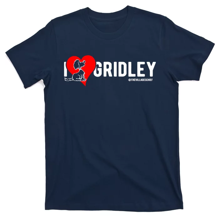 I Love Gridley The Aussiedoodle Cartoon Dog Heart Design T-Shirt