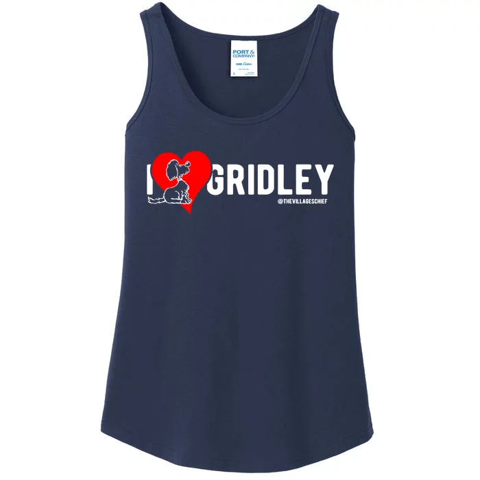 I Love Gridley The Aussiedoodle Cartoon Dog Heart Design Ladies Essential Tank