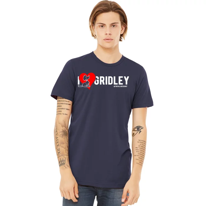 I Love Gridley The Aussiedoodle Cartoon Dog Heart Design Premium T-Shirt