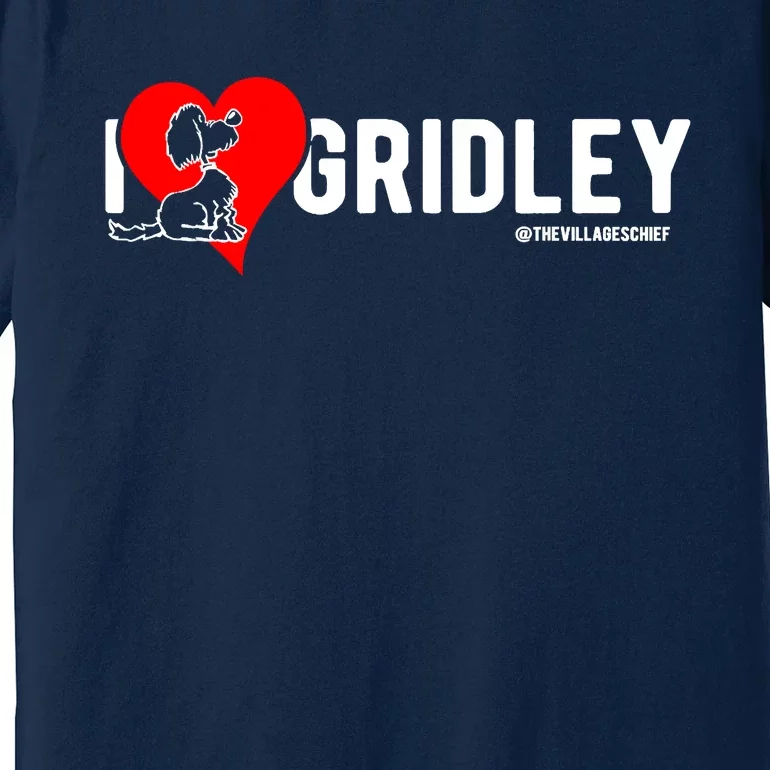 I Love Gridley The Aussiedoodle Cartoon Dog Heart Design Premium T-Shirt