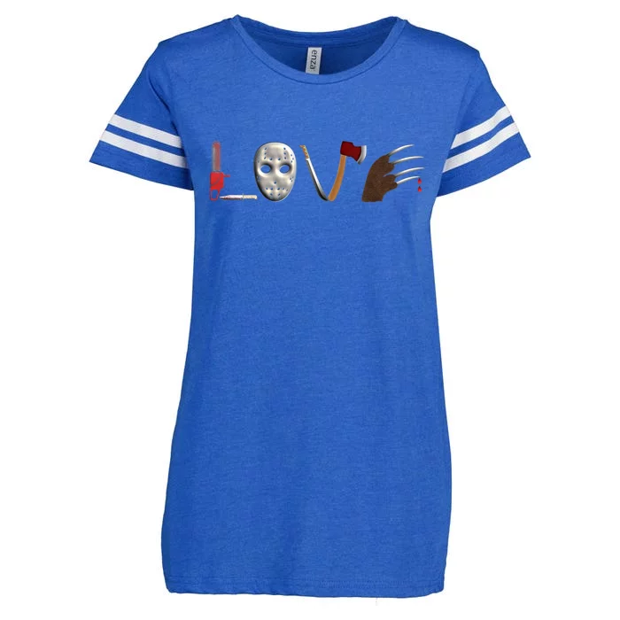 I Love Horror Movies Scary Movie Enza Ladies Jersey Football T-Shirt