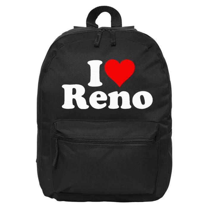 I Love Heart Reno Nevada Nv 16 in Basic Backpack