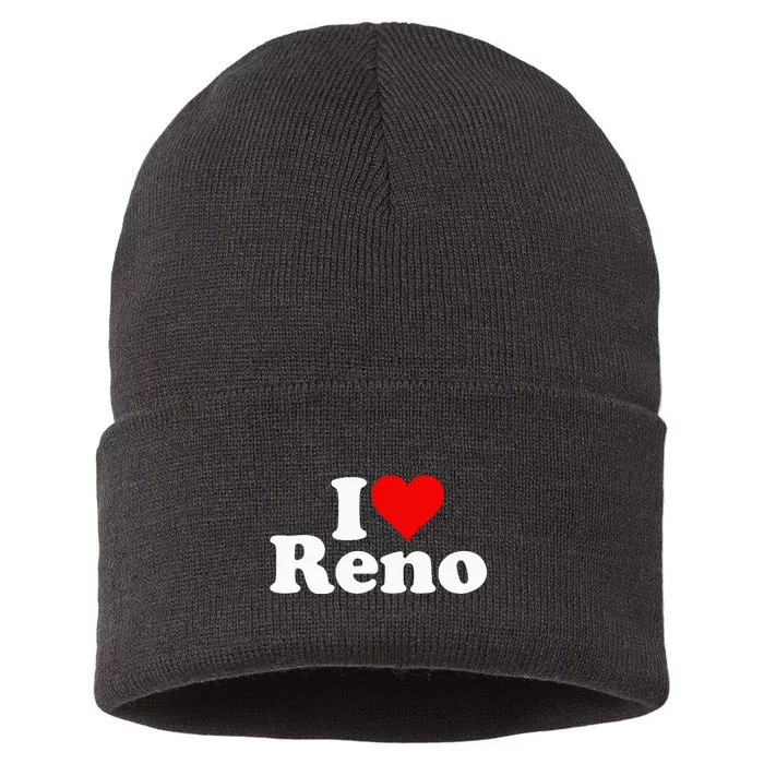 I Love Heart Reno Nevada Nv Sustainable Knit Beanie