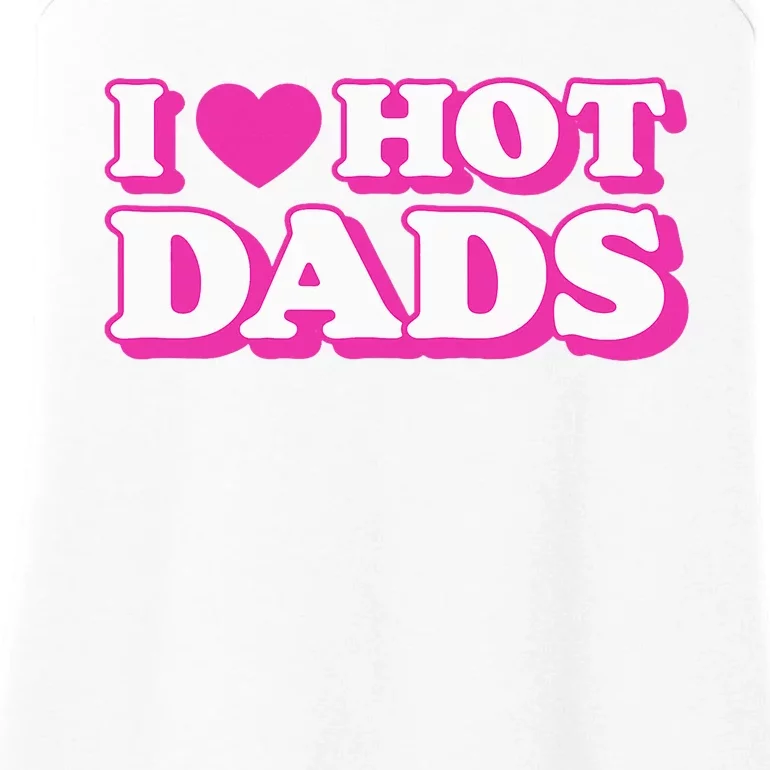 I Love Hot Dads Funny Heart Bimbo Aesthetic Y2K Pink Ladies Essential Tank