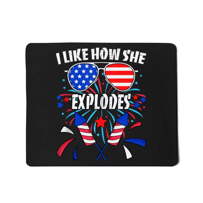 I Like How She Explodes 4th of July Matching Couples Mousepad