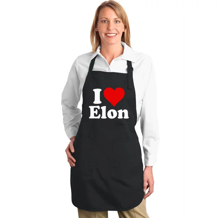 I Love Heart Elon North Carolina Full-Length Apron With Pocket