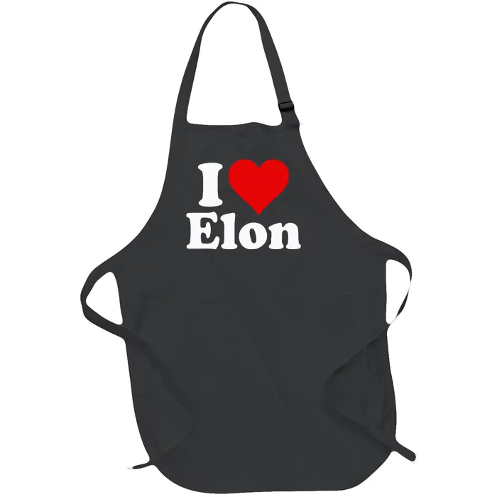 I Love Heart Elon North Carolina Full-Length Apron With Pocket